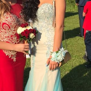 Beautiful turquoise mermaid prom dress